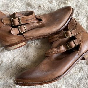 Free People Leather City Style Boooties - low heel, double-buckle, W EU 40